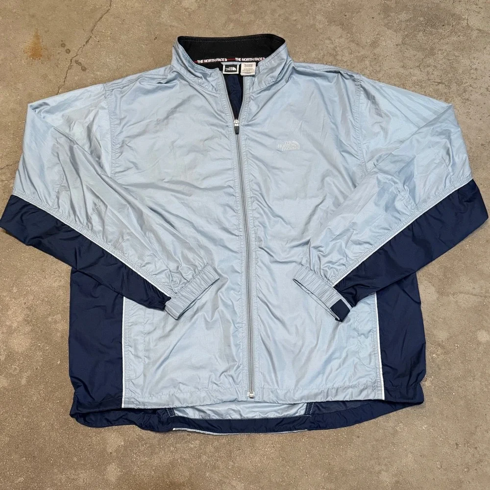 The North Face Windbreaker Jacket Mens XL Blue Full Zip Colorblock Activewear